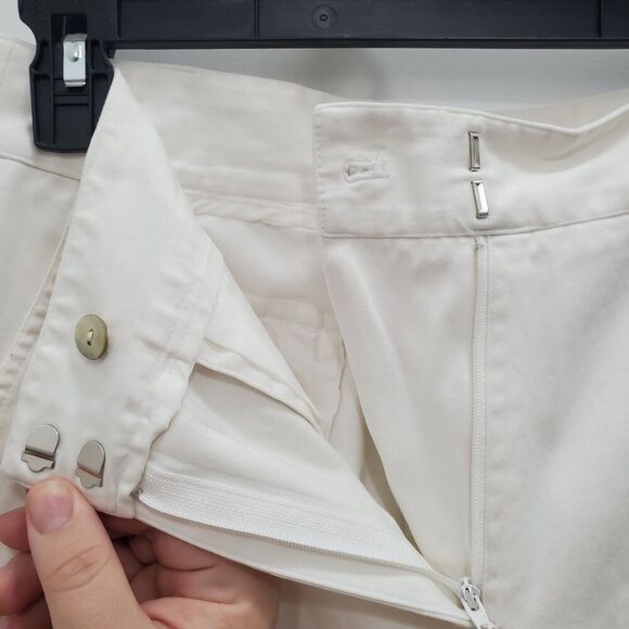 Chico's Women's White Stretch Flat Front Casual Dress Pants Trouser Size 0.5 / 6 - Picture 3 of 7
